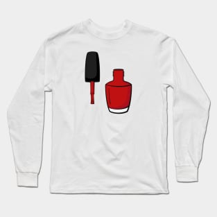 Red Nail Polish Bottle Long Sleeve T-Shirt